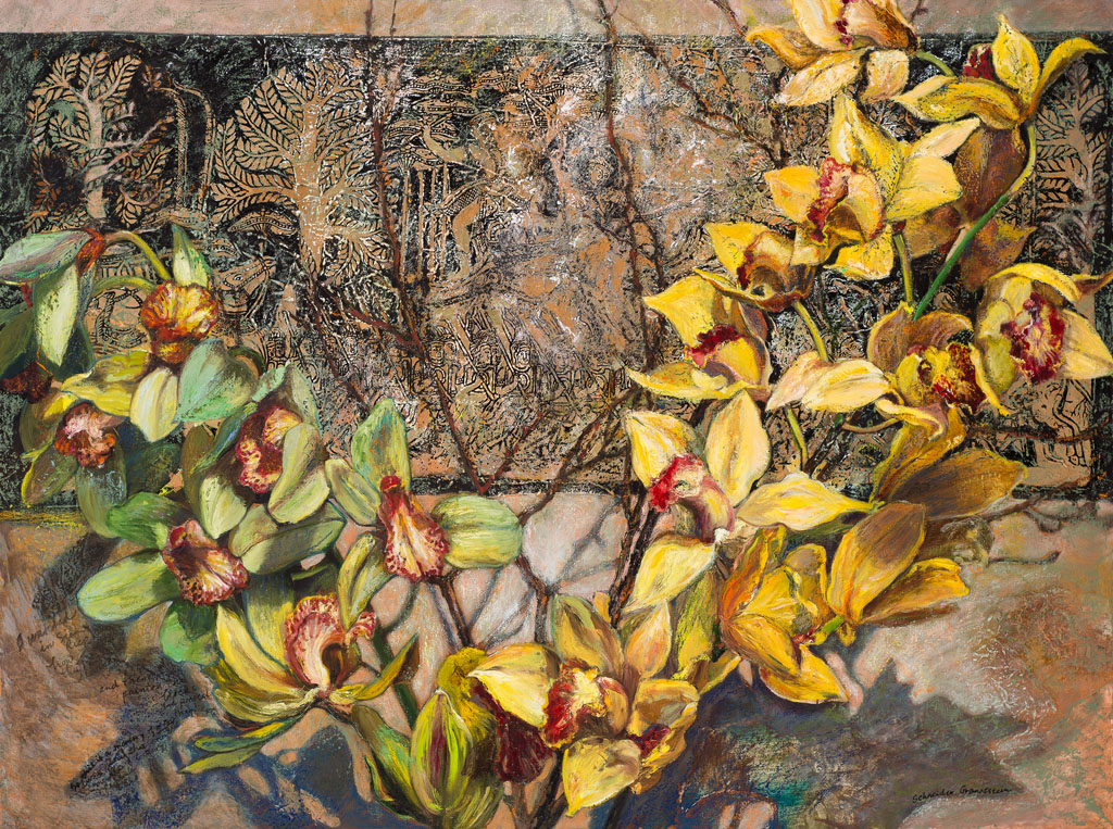 Anatomy of a Painting: Orchid Branches on Cambodian Print
